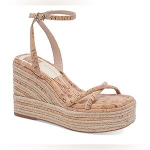 DOLCE VITA Elvia Platform Wedge Sandal In Nartual Cork